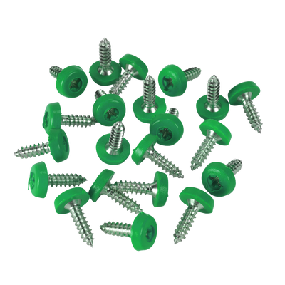 Sealey PTNPG Numberplate Screws 4.8 x 18mm, Green - Pack of 50
