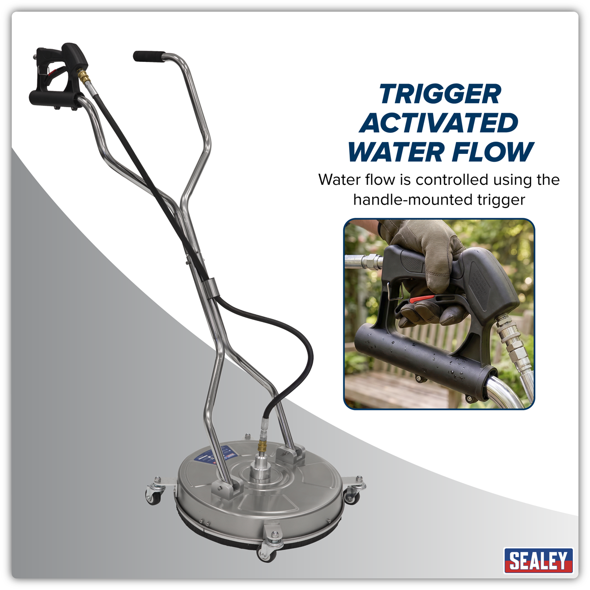 Sealey PWAK18 18" Surface Cleaner with Dual Handle & Rotating Spray Bar - Stainless Steel - additional view 8