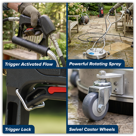 Sealey PWAK18 18" Surface Cleaner with Dual Handle & Rotating Spray Bar - Stainless Steel - additional view 2
