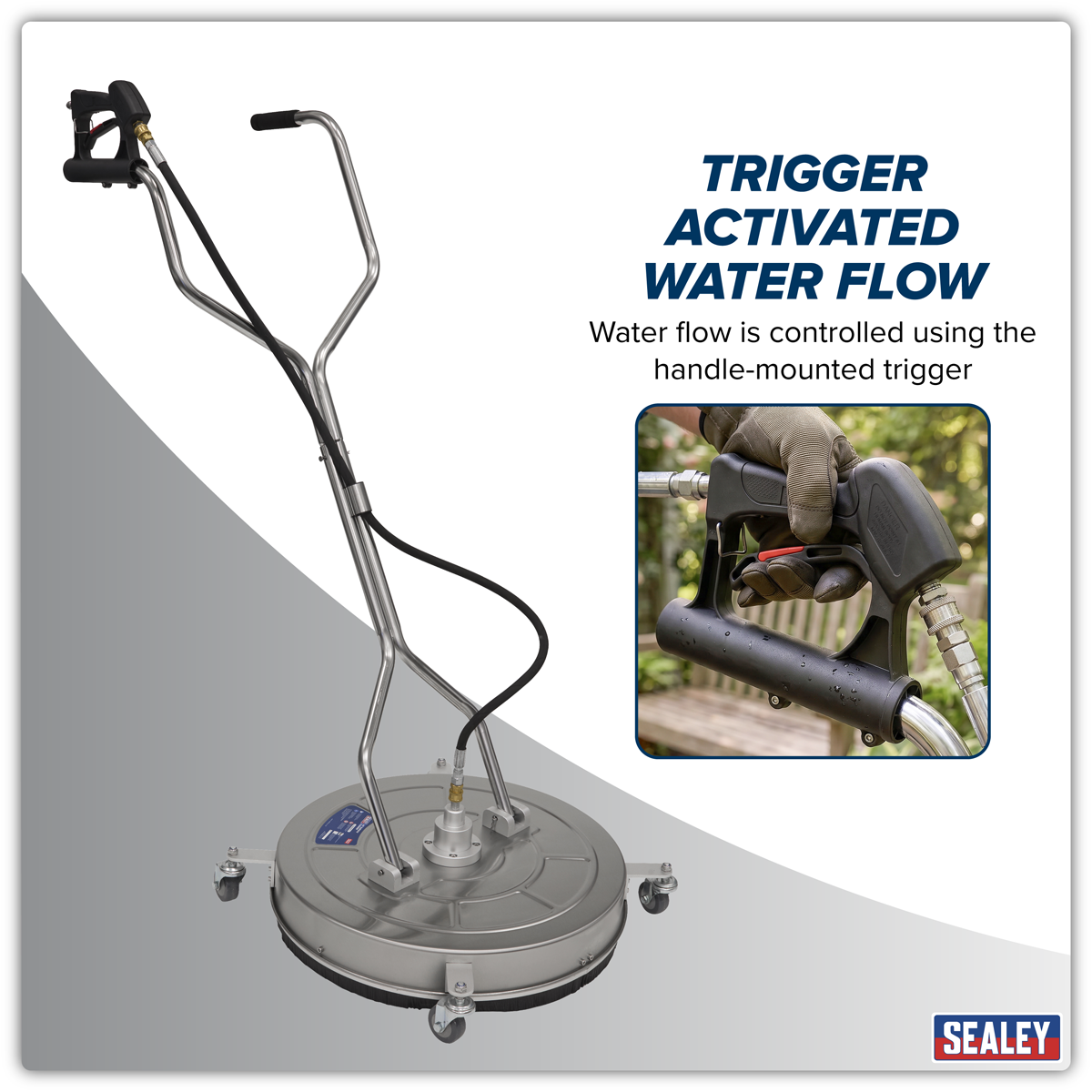 Sealey PWAK24 24" Surface Cleaner with Dual Handle & Rotating Spray Bar - Stainless Steel - additional view 7