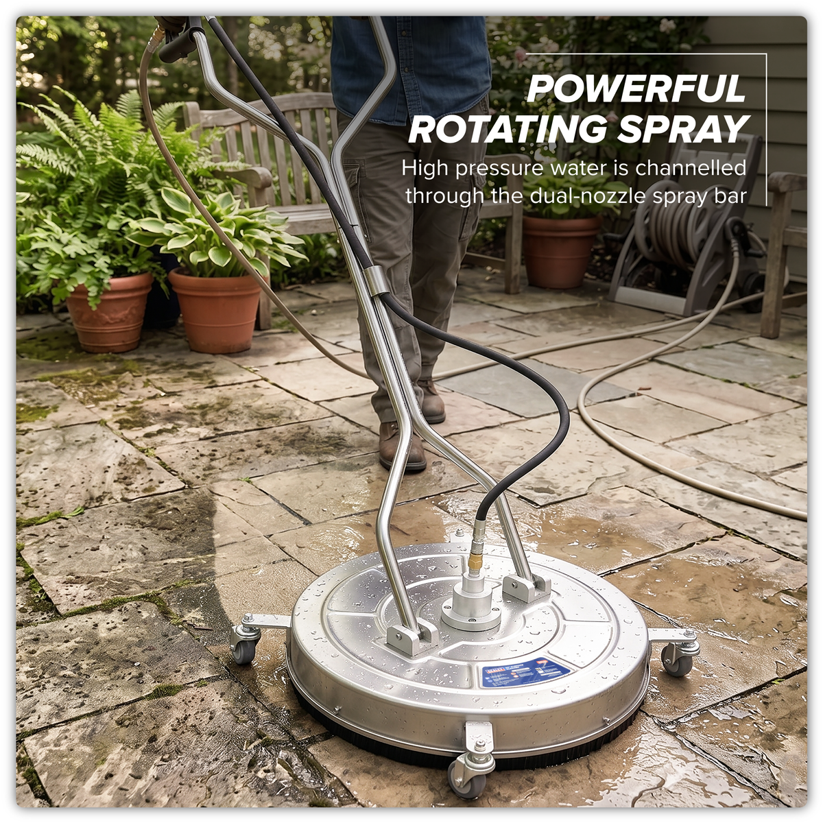 Sealey PWAK24 24" Surface Cleaner with Dual Handle & Rotating Spray Bar - Stainless Steel - additional view 9