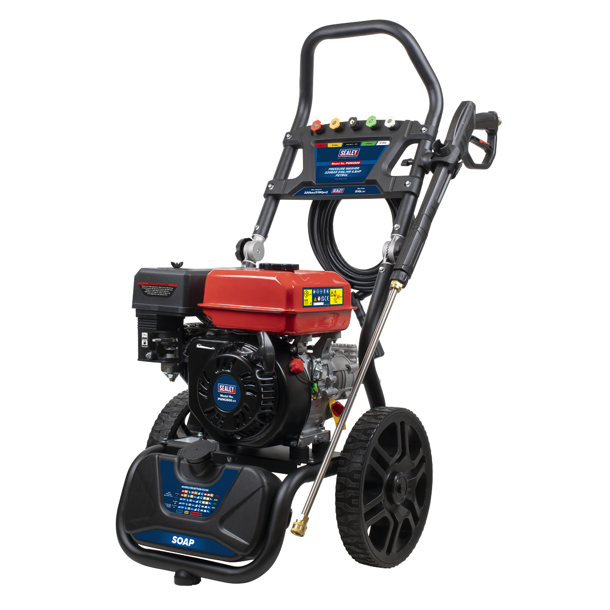 Sealey PWM2500 Pressure Washer 220bar 570L/hr 5.8hp - Petrol - additional view 2