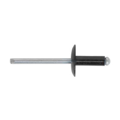 Sealey RAB4818L Aluminium Large Flange Rivet 4.8 x 18mm, Black - Pack of 200