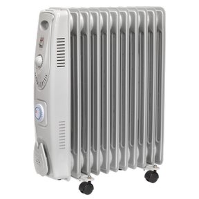Sealey RD2500T 11-Element Oil Filled Radiator with Timer 2500W/230V