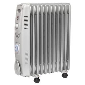 Sealey RD2500T 11-Element Oil Filled Radiator with Timer 2500W/230V