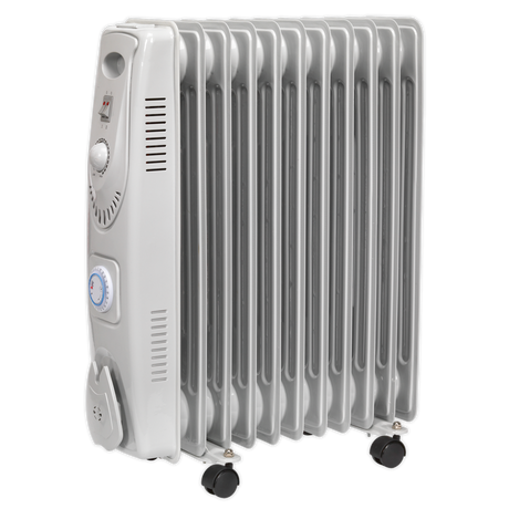 Sealey RD2500T 11-Element Oil Filled Radiator with Timer 2500W/230V