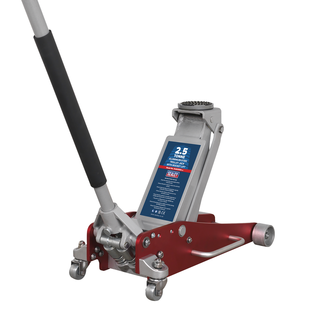 Sealey RJAS2500 Aluminium/Steel Trolley Jack with Rocket Lift 2.5 Tonne