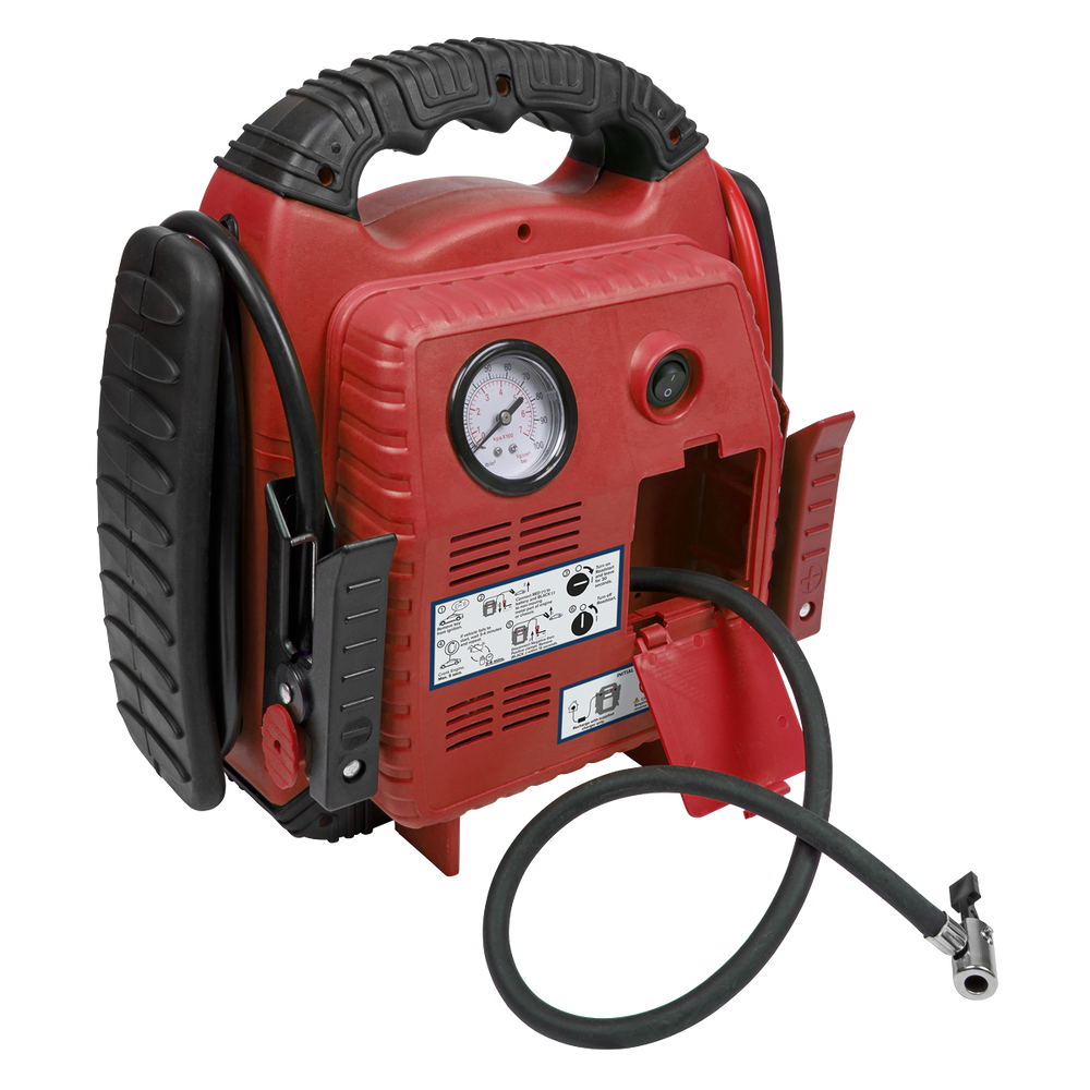 Sealey RS132 RoadStart® 12V Emergency Jump Starter with Air Compressor 900 Peak Amps - additional view 7