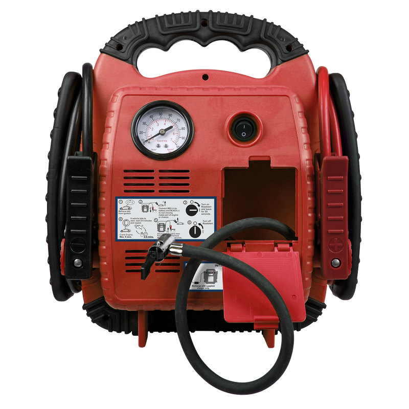 Sealey RS132 RoadStart® 12V Emergency Jump Starter with Air Compressor 900 Peak Amps - additional view 4