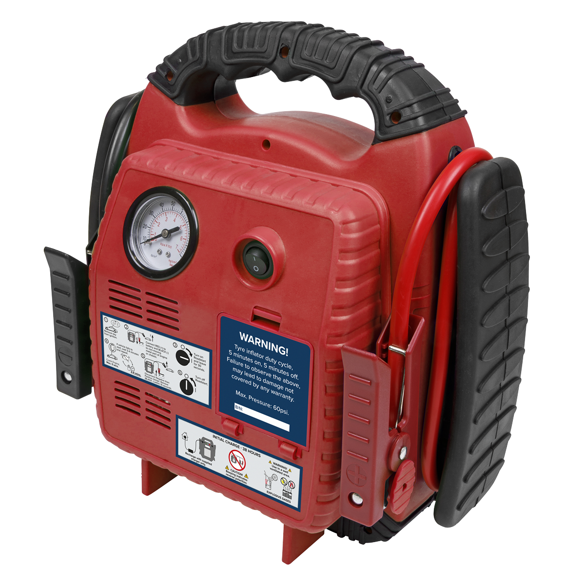 Sealey RS132 RoadStart® 12V Emergency Jump Starter with Air Compressor 900 Peak Amps - additional view 5