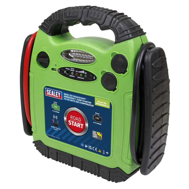 Sealey RS1322HV RoadStart® 12V Emergency Jump Starter with Air Compressor 900 Peak Amps - additional view 2
