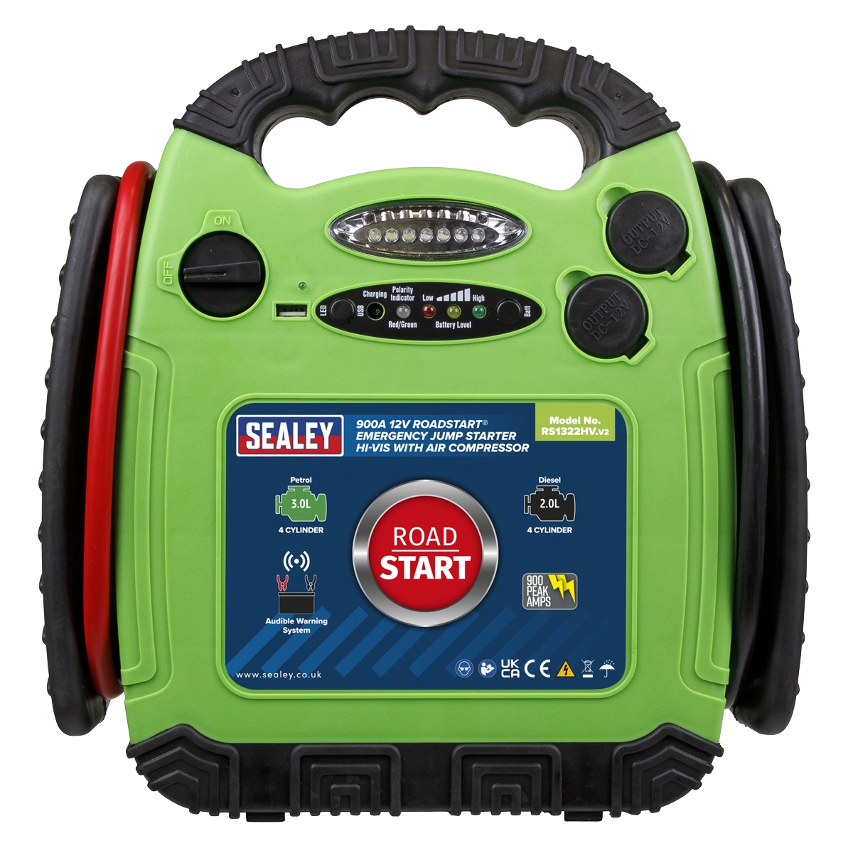 Sealey RS1322HV RoadStart® 12V Emergency Jump Starter with Air Compressor 900 Peak Amps - additional view 3