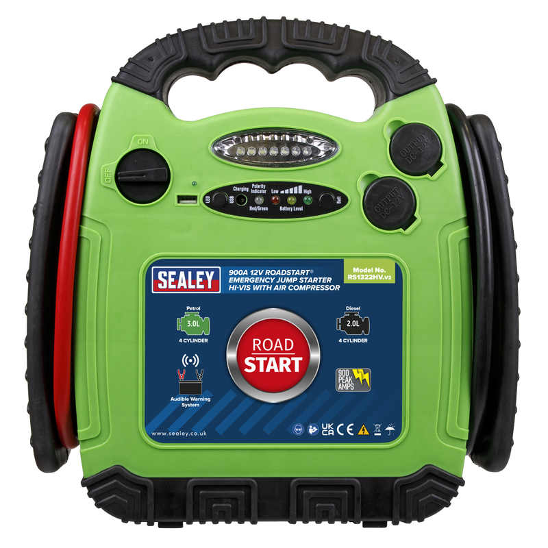 Sealey RS1322HV RoadStart® 12V Emergency Jump Starter with Air Compressor 900 Peak Amps - additional view 3
