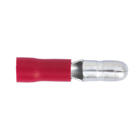 Sealey RT11 Male Bullet Terminal 4mm, Red - Pack of 100