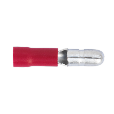 Sealey RT11 Male Bullet Terminal 4mm, Red - Pack of 100