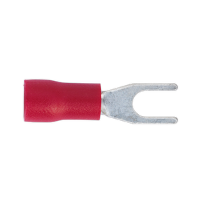 Sealey RT13 Easy-Entry Fork Terminal 3.7mm (4BA), Red - Pack of 100