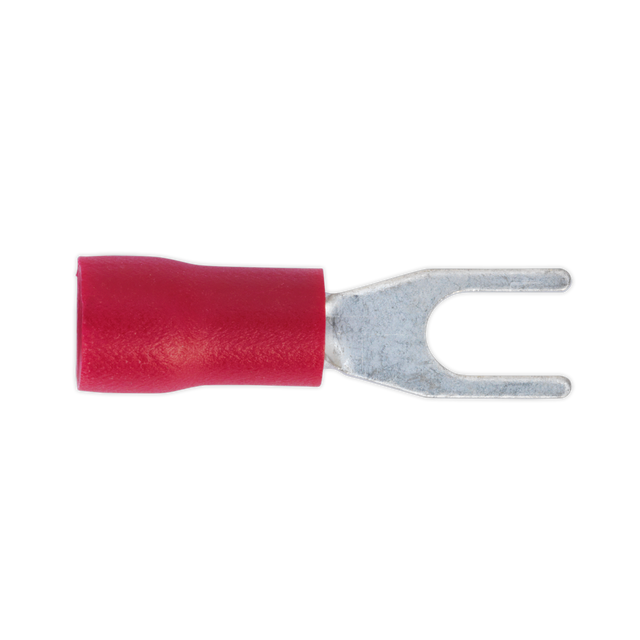 Sealey RT13 Easy-Entry Fork Terminal 3.7mm (4BA), Red - Pack of 100