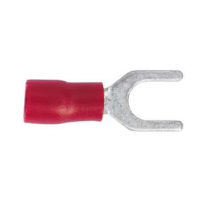 Sealey RT14 Easy-Entry Fork Terminal 5.3mm (2BA), Red - Pack of 100