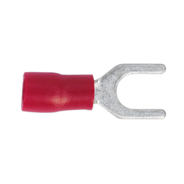 Sealey RT14 Easy-Entry Fork Terminal 5.3mm (2BA), Red - Pack of 100