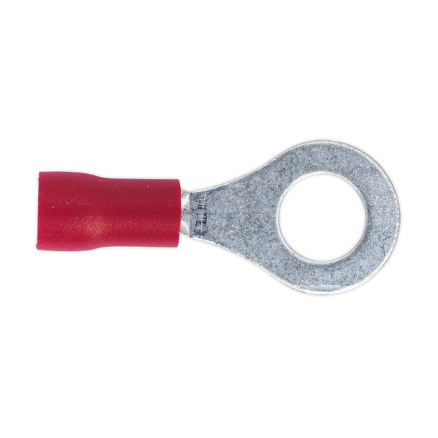 Sealey RT26 Easy-Entry Ring Terminal 6.4mm (1/4"), Red - Pack of 100