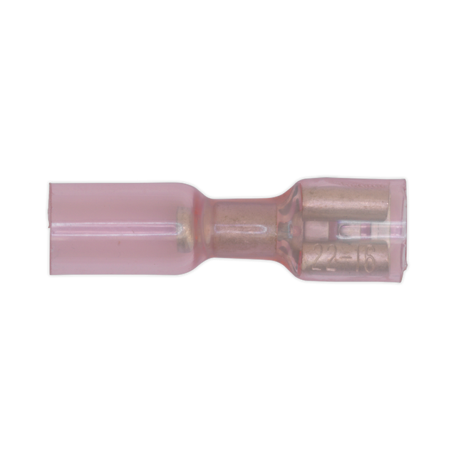 Sealey RTSPF25 Heat Shrink Push-On Female Terminal 6.4mm, Red - Pack of 25