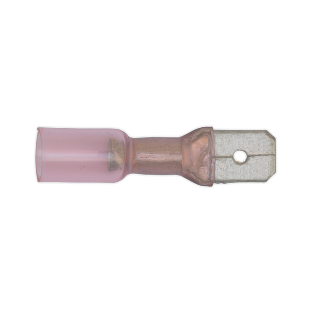 Sealey RTSPM25 Heat Shrink Push-On Male Terminal 6.3mm, Red - Pack of 25
