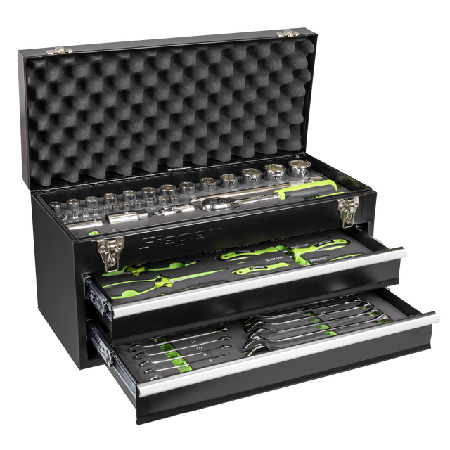 Sealey S01055 Siegen Portable Tool Chest 2 Drawer with Tool Kit 90pc