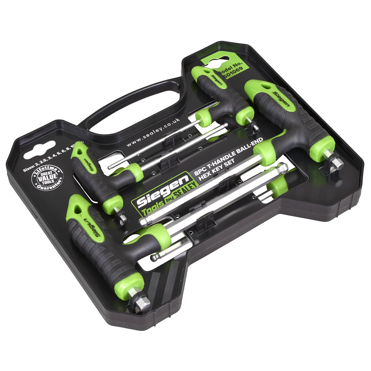 Sealey S01069 Siegen T-Handle Ball-End Hex Key Set 8pc - additional view 3