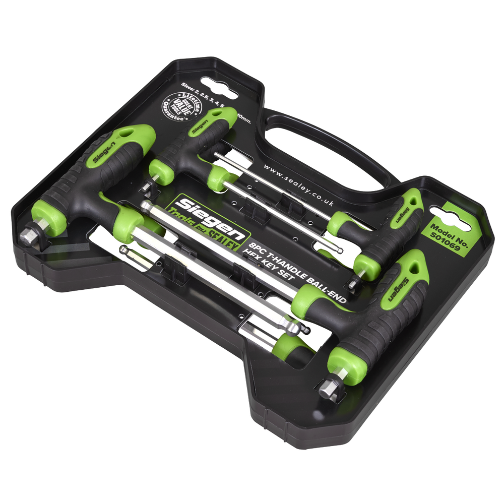 Sealey S01069 Siegen T-Handle Ball-End Hex Key Set 8pc - additional view 4