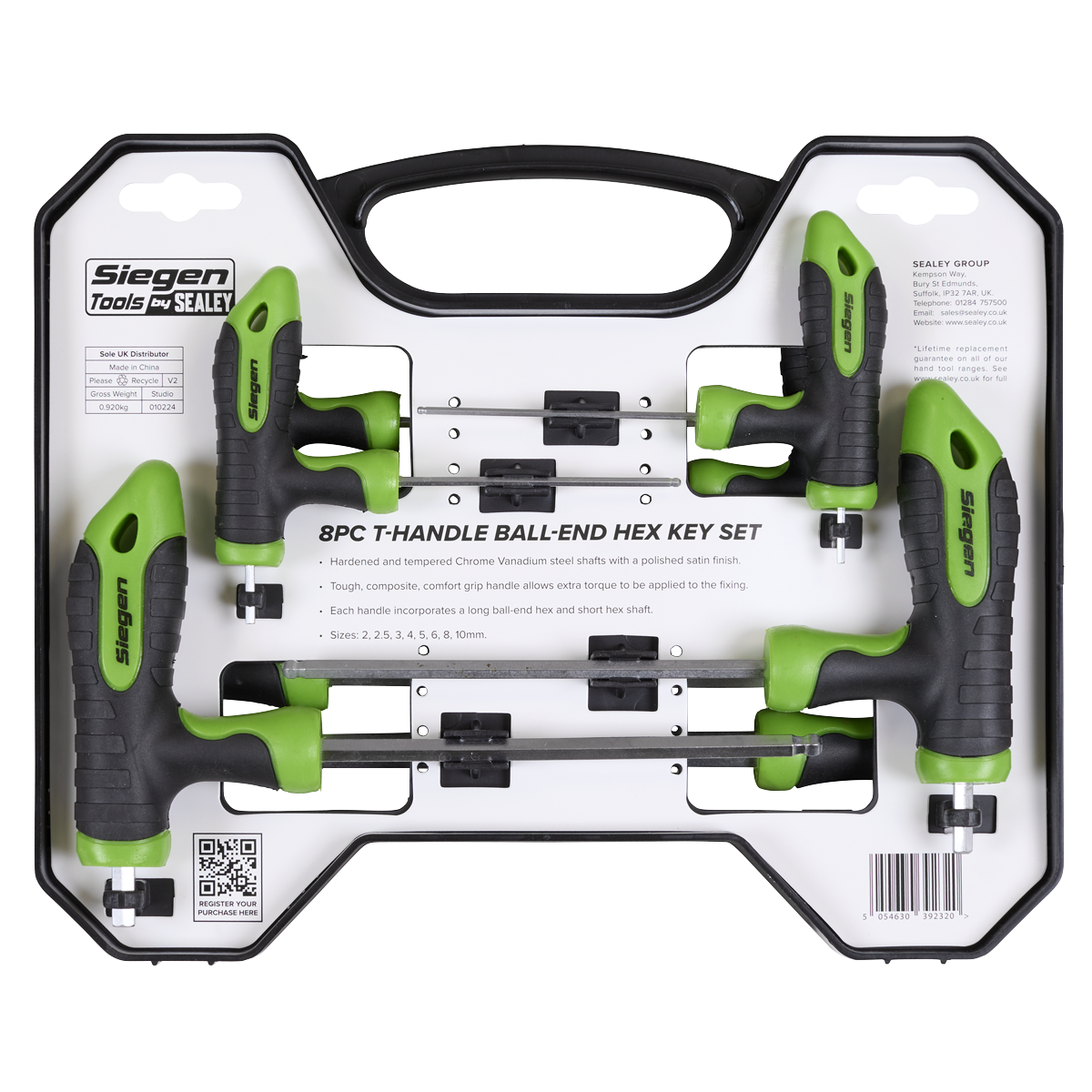 Sealey S01069 Siegen T-Handle Ball-End Hex Key Set 8pc - additional view 8