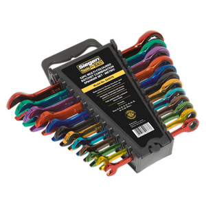 Sealey S01075 Siegen Multi-Coloured Combination Ratchet Spanner Set 12pc - additional view 3