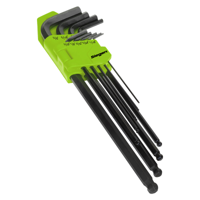 Sealey S01099 Siegen Imperial Extra-Long Ball-End Hex Key Set 9pc