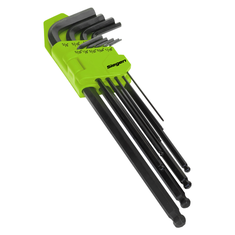 Sealey S01099 Siegen Imperial Extra-Long Ball-End Hex Key Set 9pc