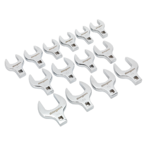 Sealey S01109 Siegen Crow's Foot Open End Spanner Set 1/2"Sq Drive 14pc