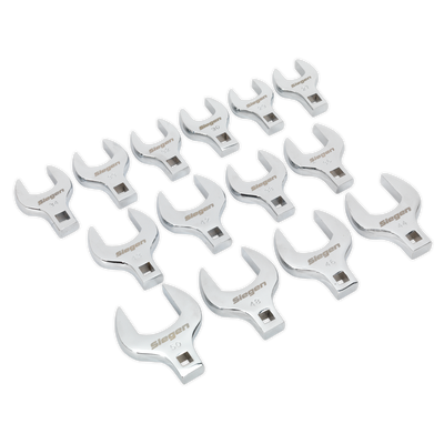 Sealey S01109 Siegen Crow's Foot Open End Spanner Set 1/2"Sq Drive 14pc
