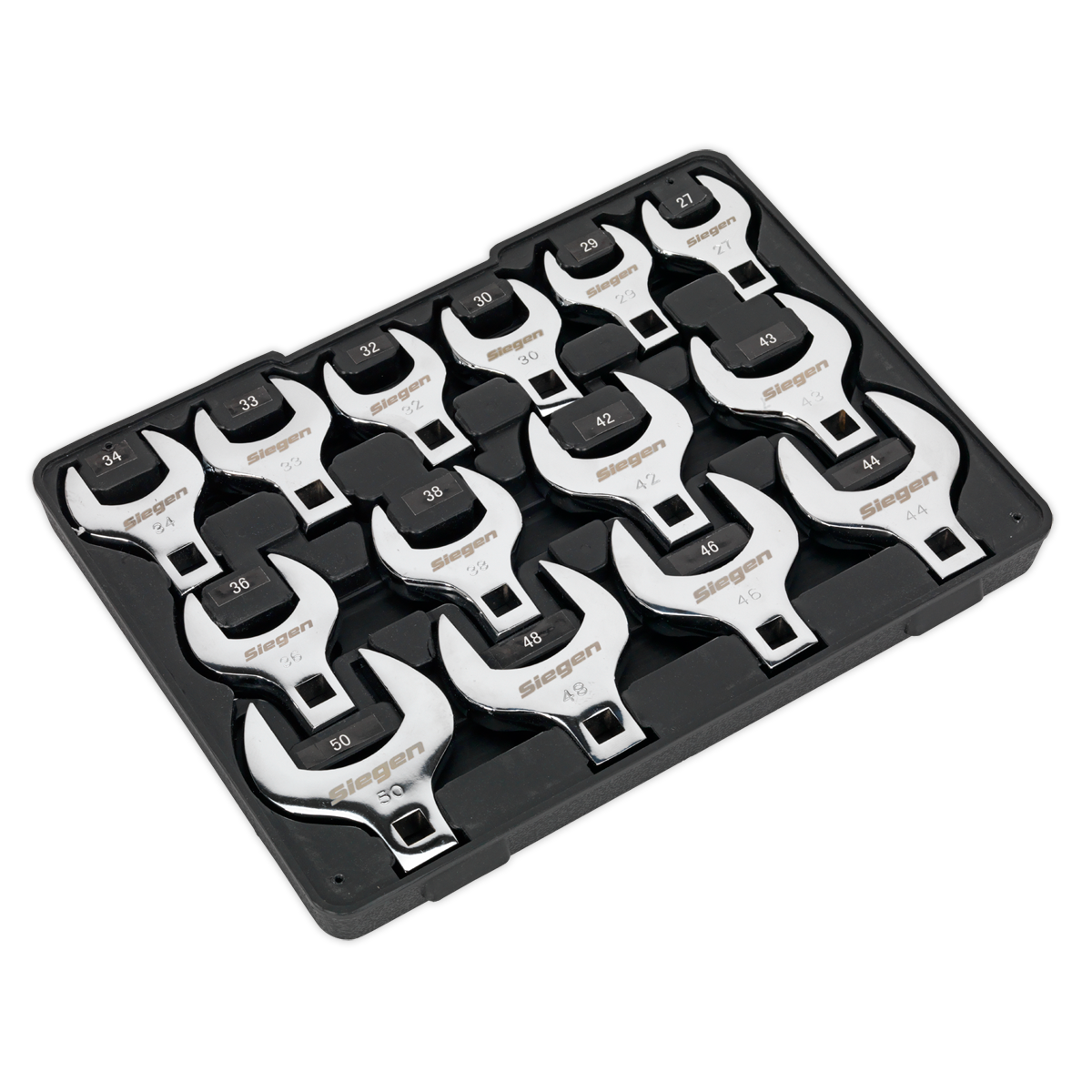 Sealey S01109 Siegen Crow's Foot Open End Spanner Set 1/2"Sq Drive 14pc - additional view 4