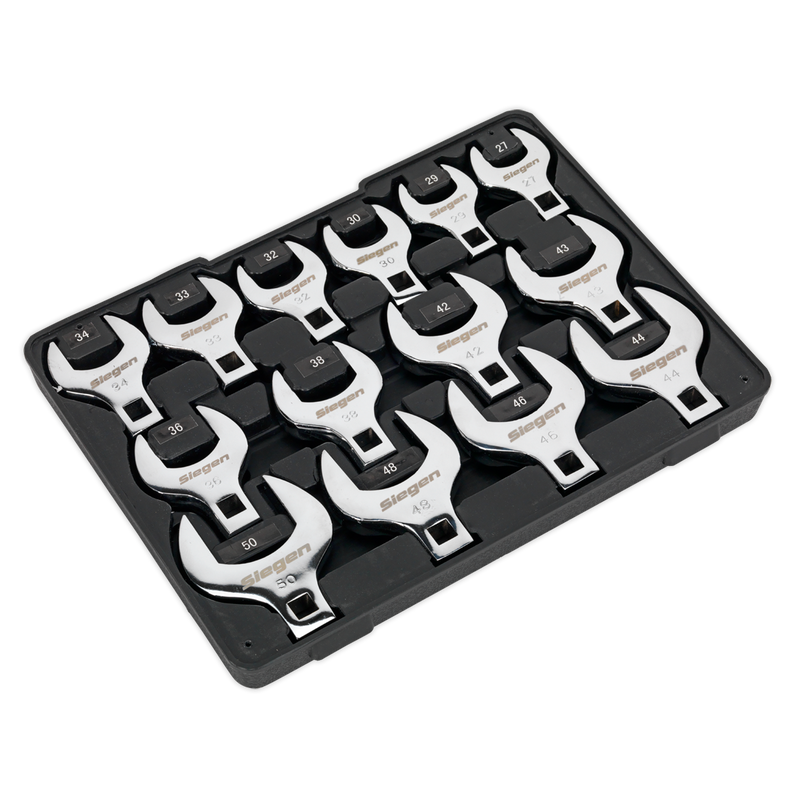 Sealey S01109 Siegen Crow's Foot Open End Spanner Set 1/2"Sq Drive 14pc - additional view 4