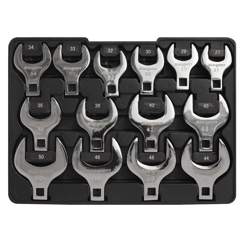 Sealey S01109 Siegen Crow's Foot Open End Spanner Set 1/2"Sq Drive 14pc - additional view 5