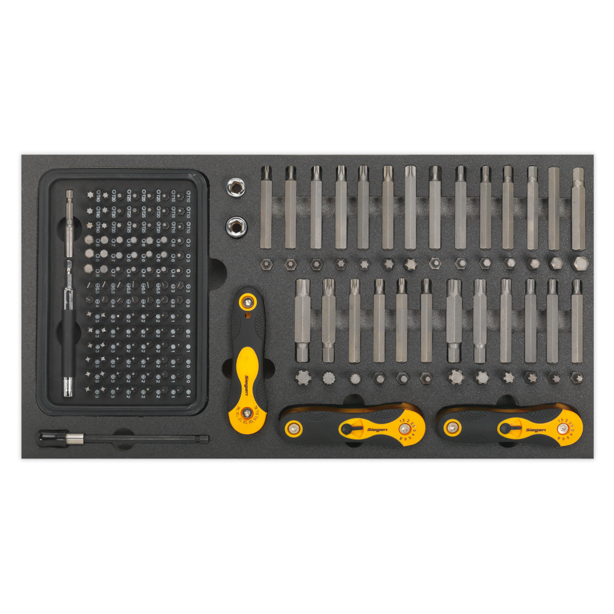 Sealey S01126 Siegen Specialised Bit Set & Folding Hex Keys with Tool Tray 192pc - additional view 4