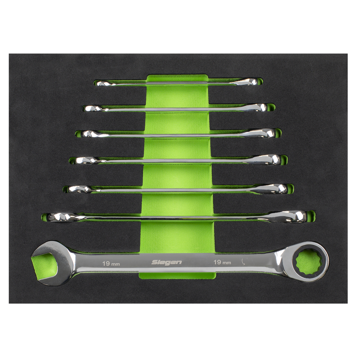 Sealey S01142 Siegen Combination Ratchet Spanner Set with Tool Tray 7pc - additional view 4