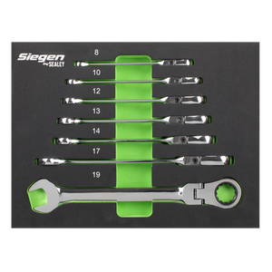 Sealey S01143 Flexi-Head Combination Ratchet Spanner Set 7pc - additional view 3