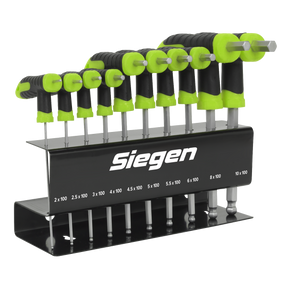 Sealey S01150 Siegen T-Handle Ball-End Hex Key Set 10pc