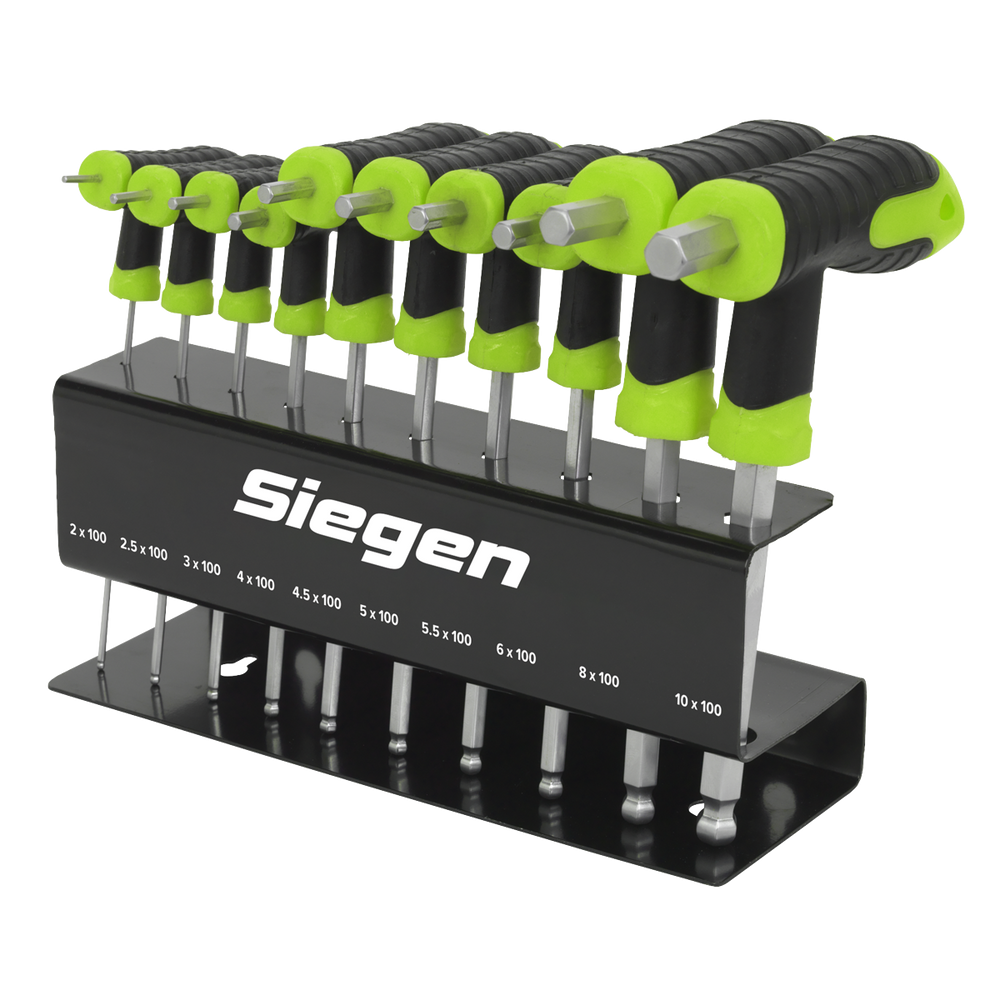 Sealey S01150 Siegen T-Handle Ball-End Hex Key Set 10pc - additional view 5