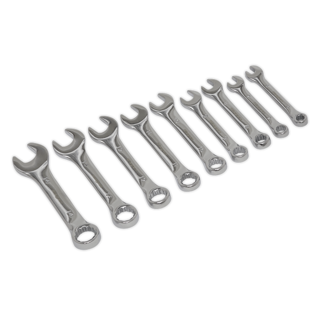 Sealey S01157 Siegen Stubby Combination Spanner Set 9pc