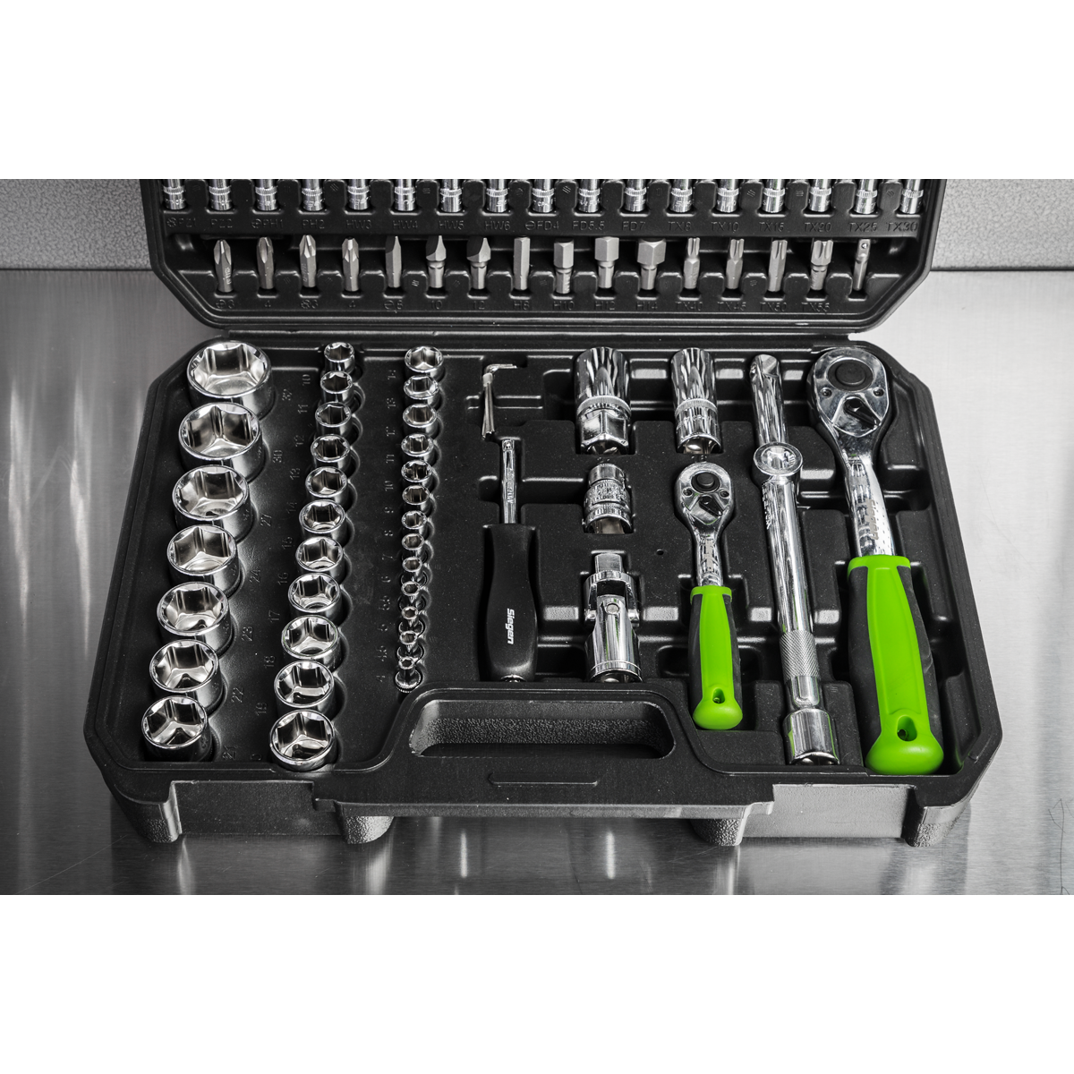 Sealey S01210 Siegen Socket Set 1/4" & 1/2"Sq Drive 94pc - additional view 7
