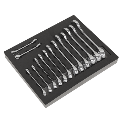 Sealey S01232 Siegen Stubby Combination Spanner Set 14pc