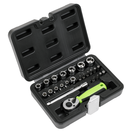 Sealey S01233 Siegen Socket Set 1/4"Sq Drive 25pc