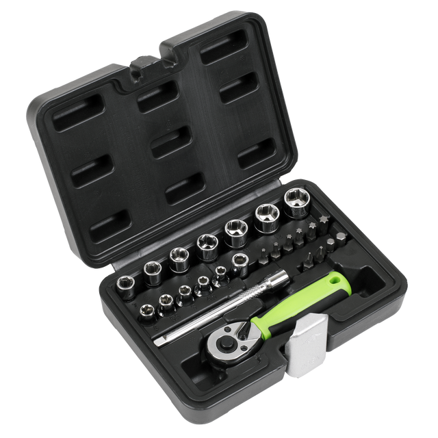 Sealey S01233 Siegen Socket Set 1/4"Sq Drive 25pc