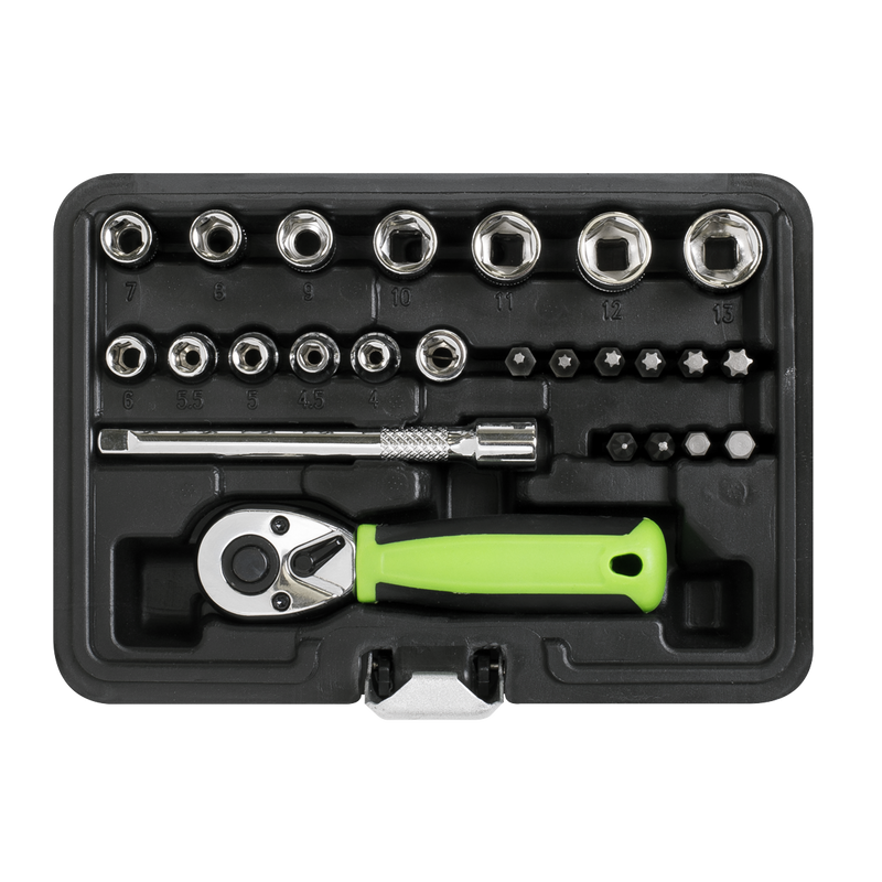 Sealey S01233 Siegen Socket Set 1/4"Sq Drive 25pc - additional view 4