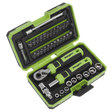 Sealey S01255 Siegen Socket & Bit Set 1/4"Sq Drive 38pc